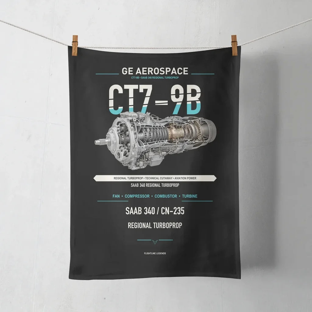 CT7-9B design on black towel