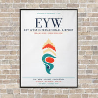 Thumbnail for Key West International Airport EYW vertical canvas print - framed - white background