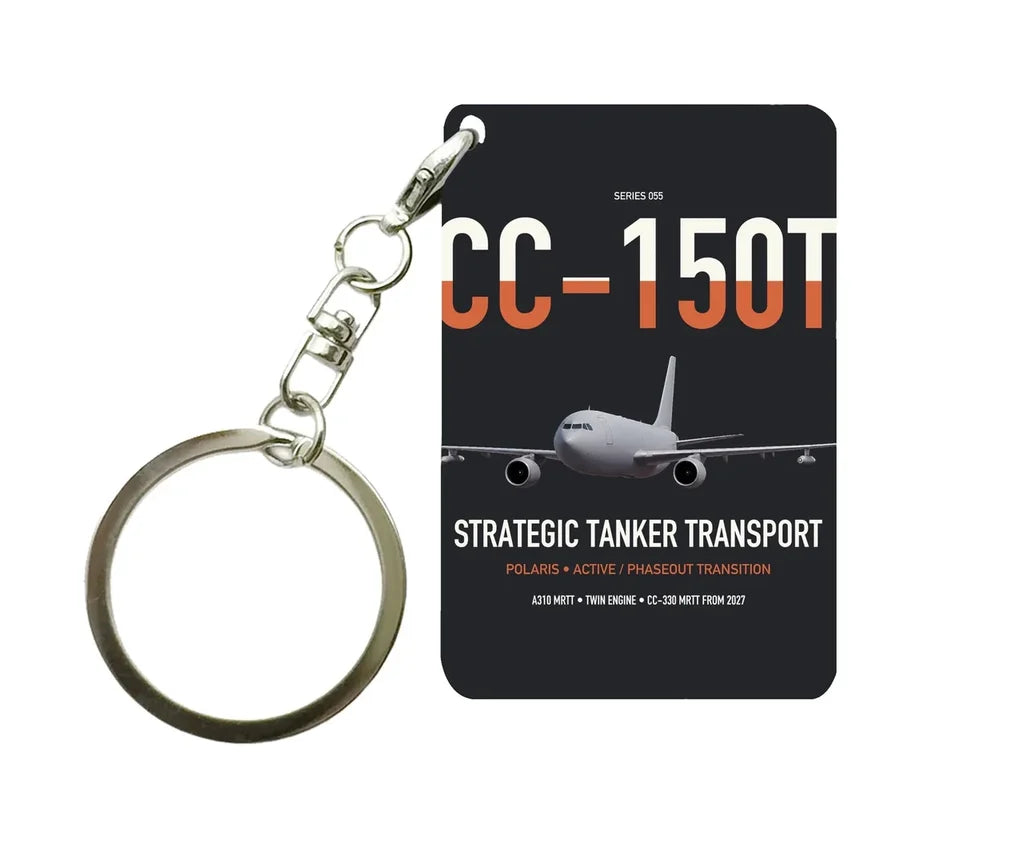 Airbus CC-150T Polaris design on black designed key chain, double-side print