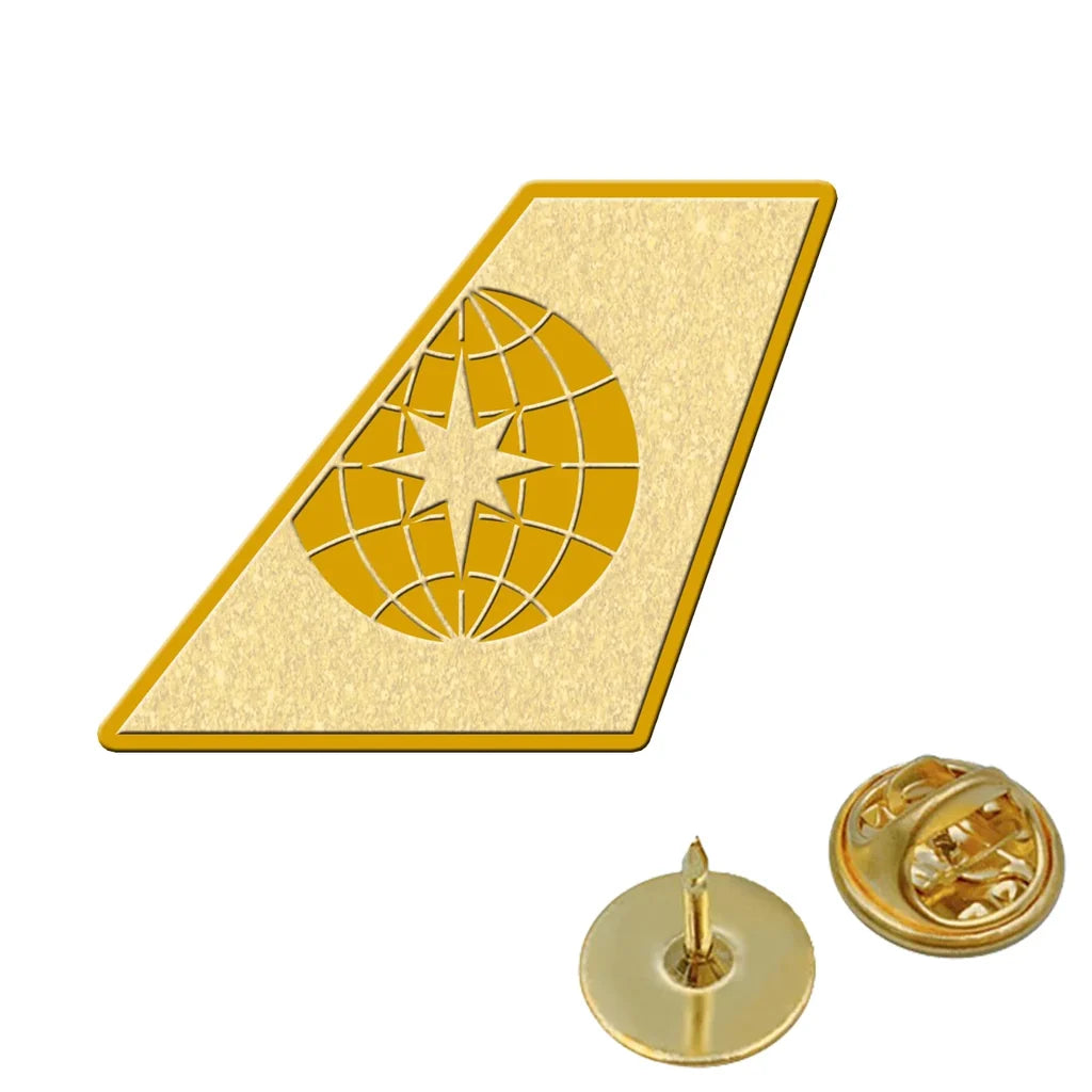 EVA Air Airlines aviation hollow pin in polished alloy.
