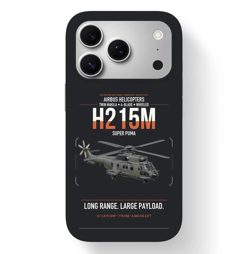 Airbus H215M design on black magsafe iphone case, for iPhone 17 Pro