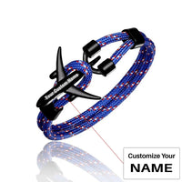 Thumbnail for Side view of (Edition 2) Stylish Airplane Shape Bracelets Black (Mixed Colours) aviation bracelet in polished metal, polished.