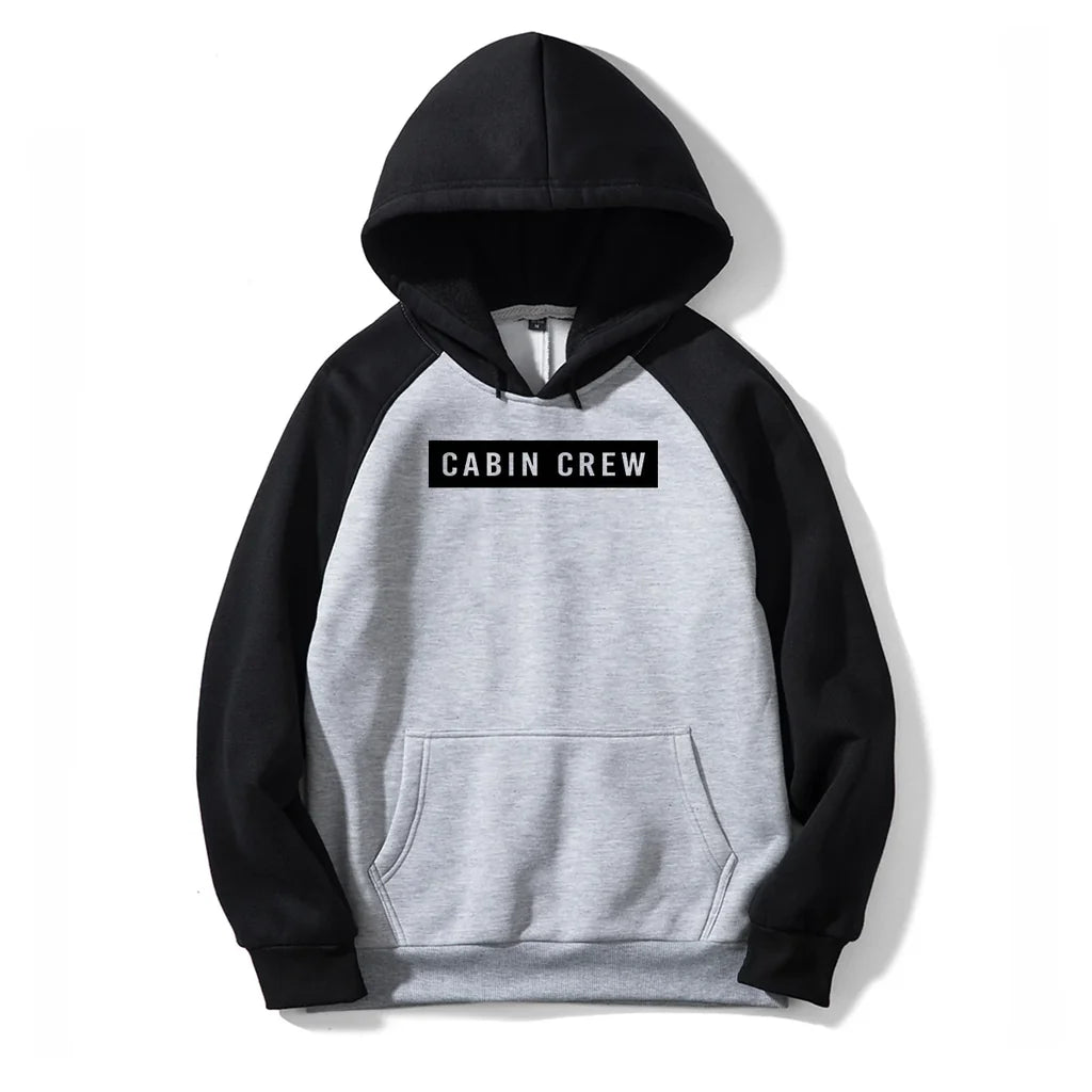 Cabin Crew Text aviation design on colourful cotton blend colourful hoodie.