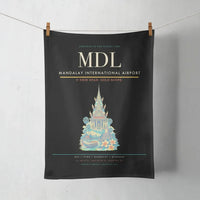 Thumbnail for Mandalay International Airport (MDL) design on black towel