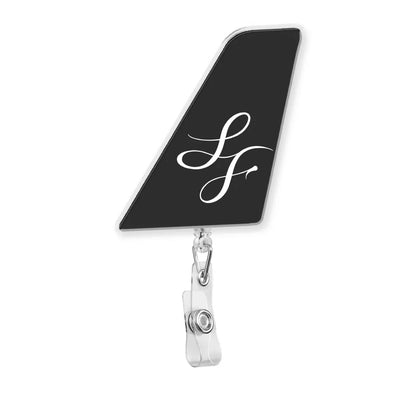 StarFlyer Airlines aviation design on durable plastic with metal clip tail-shape retractable ID card badge.