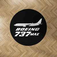 Thumbnail for The Boeing 737Max Carpet & Floor Mats (Round) aviation design on durable carpet pile with non-slip backing round carpet floor.