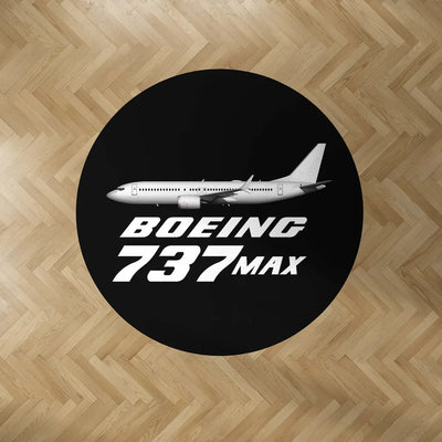 The Boeing 737Max Carpet & Floor Mats (Round) aviation design on durable carpet pile with non-slip backing round carpet floor.
