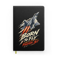 Thumbnail for Born To Fly Fighter Jet design on black notebook