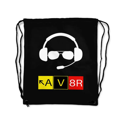 AV8R 2 aviation drawstring bag in lightweight polyester.