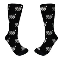 Thumbnail for The Boeing 737 aviation design on soft cotton blend socks.