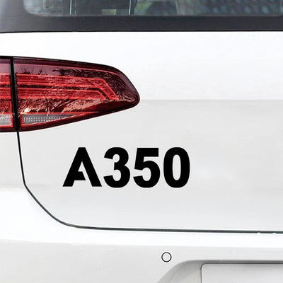 Airbus A350 Flat Text Car aviation design car sticker in weather-resistant vinyl.