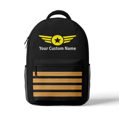 Custom Name Badge (4) + Epaulettes aviation backpack in durable polyester.