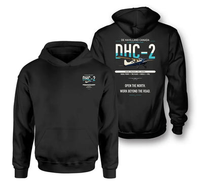 DHC-2 Beaver Mk I design on black double-side hoodie, double-side print