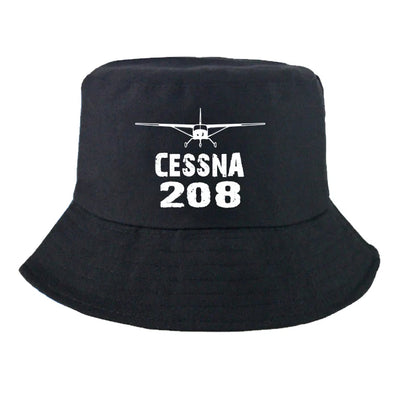 Cessna 208 & Plane Summer aviation embroidery on breathable cotton summer hat.