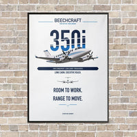 Thumbnail for Beechcraft King Air 350i vertical canvas print - framed - white background