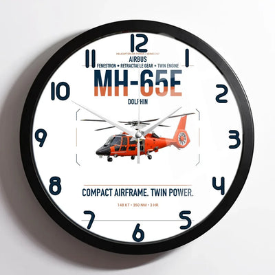 Airbus MH-65E Dolphin design on white framed wall clock
