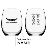Thumbnail for Aviation DNA Water & Drink aviation design on water glass, crystal-clear premium glassware.
