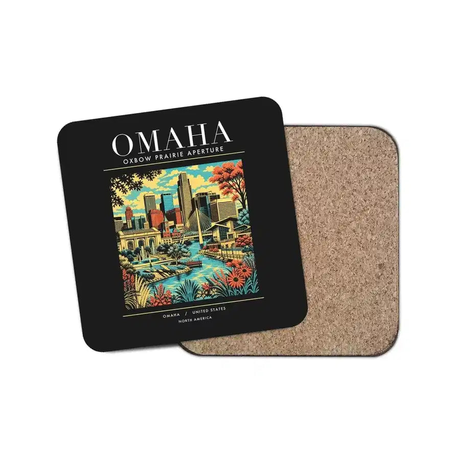 OMAHA - Poster - Coaster - Black