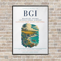Thumbnail for Grantley Adams International Airport BGI vertical canvas print - framed - white background