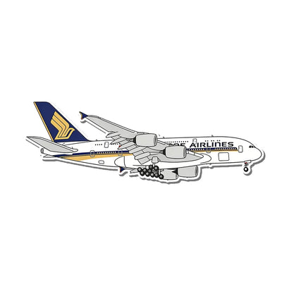 Singapore Airlines Airbus A380 aviation design airplane sticker in weather-resistant vinyl.