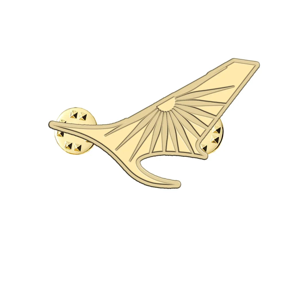 Air India Airlines aviation hollow pin in polished alloy.