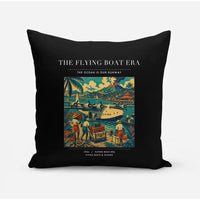 Thumbnail for VINTAGE G4055 - The Flying Boat Era - Designed Pillows design on black