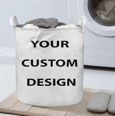 Custom Logo/Design/Image aviation design on durable fabric with reinforced handles laundry basket.