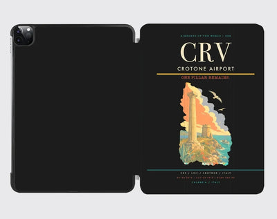 Crotone Airport (CRV) design on black ipad tablet case