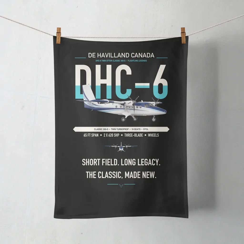 DHC-6 Twin Otter Classic 300-G design on black towel