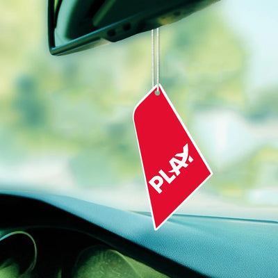 Play Airlines Car aviation design on scented aviation-themed paper car air freshener.