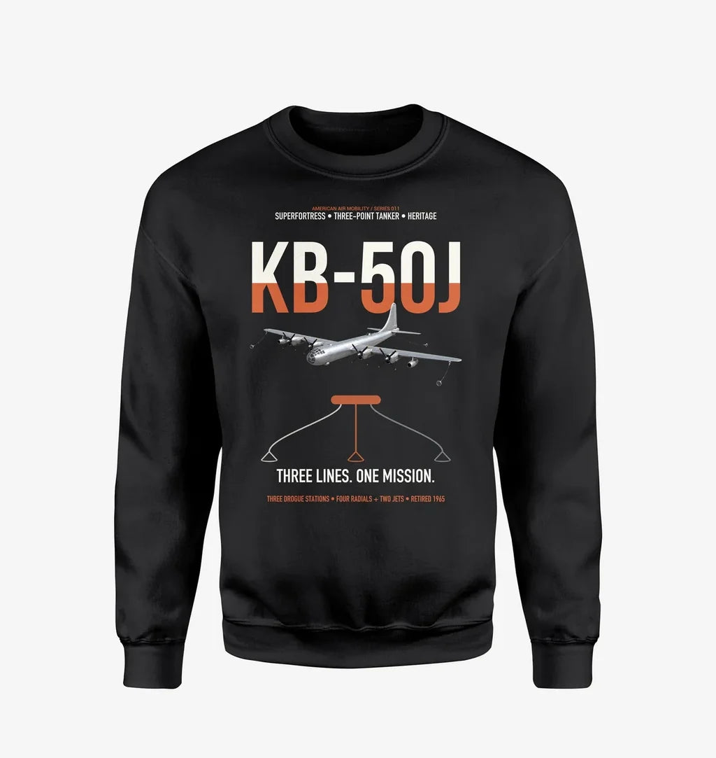 KB-50J Superfortress design on black sweatshirt