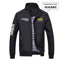 Thumbnail for Airbus A320 & Text aviation design printed on modern shell with tailored fit stylish jacket.