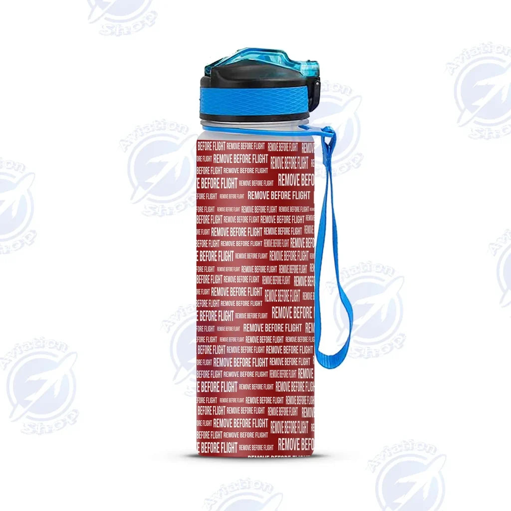 Remove Before Flight 3-Red Sports aviation design on sport kettle, insulated bottle with sport spout.