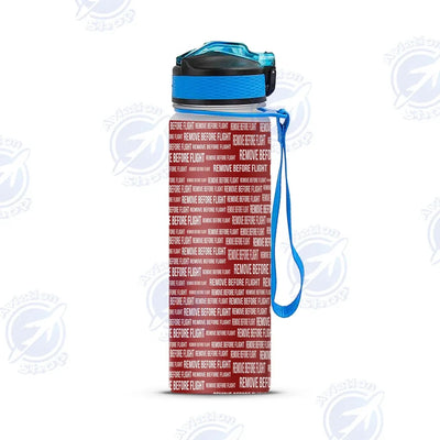 Remove Before Flight 3-Red Sports aviation design on sport kettle, insulated bottle with sport spout.