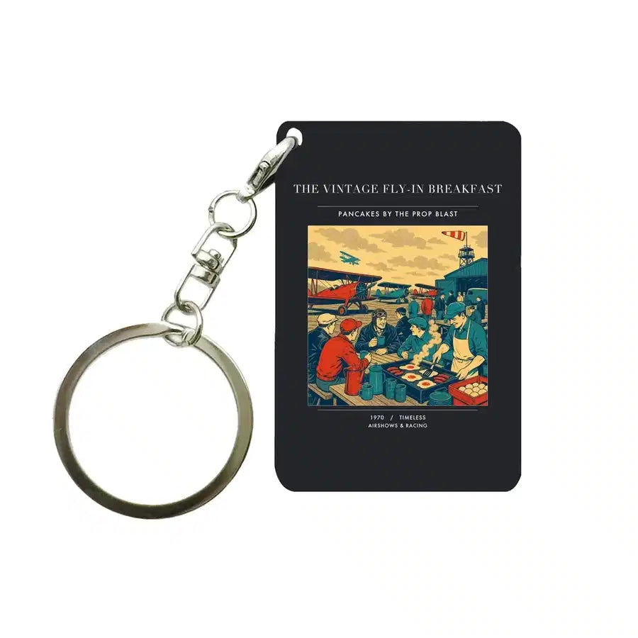 VINTAGE G4487 - The Vintage Fly-In Breakfast - Designed Key Chain design on black