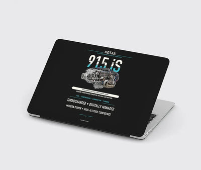 915 iS design on black MacBook case