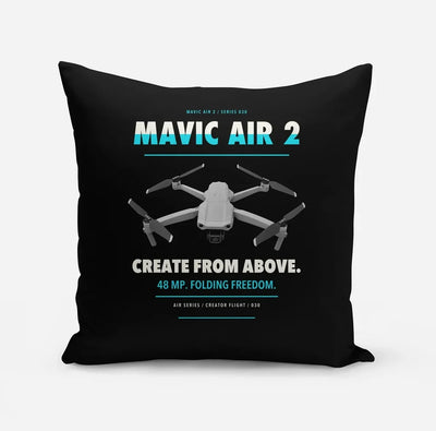 DJI Mavic Air 2 design on black pillow