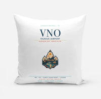 Thumbnail for Vilnius Airport (VNO) design on white pillow
