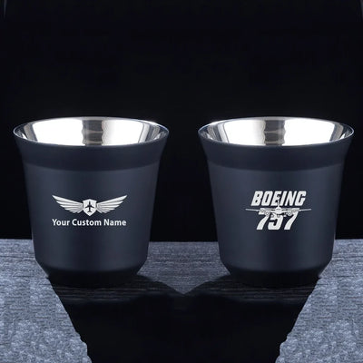 Amazing Boeing 757 aviation design on double-wall coffee mug, vacuum-insulated double-wall.