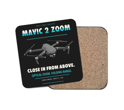 DJI Mavic 2 Zoom design on black 1 piece coaster
