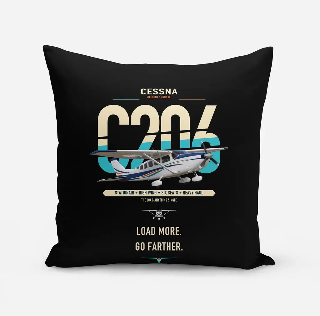 Cessna 206 Stationair design on black pillow