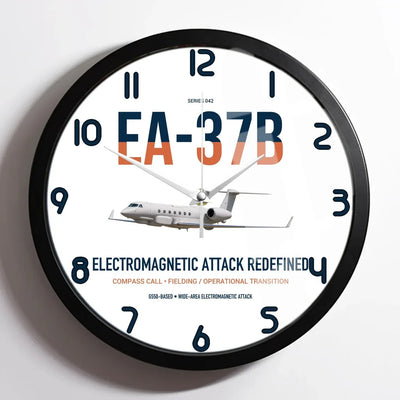 EA-37B Compass Call design on white framed wall clock