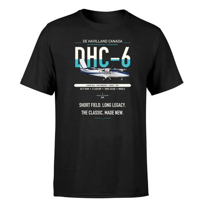 DHC-6 Twin Otter Classic 300-G design on black t-shirt, single-side print
