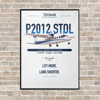 Thumbnail for Tecnam P2012 STOL vertical canvas print - framed - white background