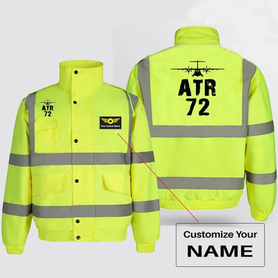 ATR-72 & Plane aviation design printed on insulated shell with high-visibility reflective panels reflective winter jacket.