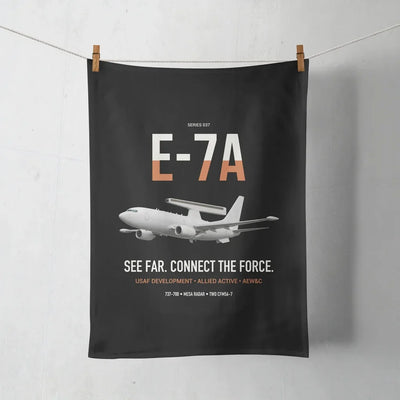 E-7A Wedgetail design on black towel