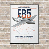 Thumbnail for de Havilland Vampire FB5 vertical canvas print - framed - white background