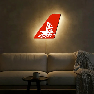 Mozambique Airlines aviation design on durable metal with LED aircraft tail wall art.