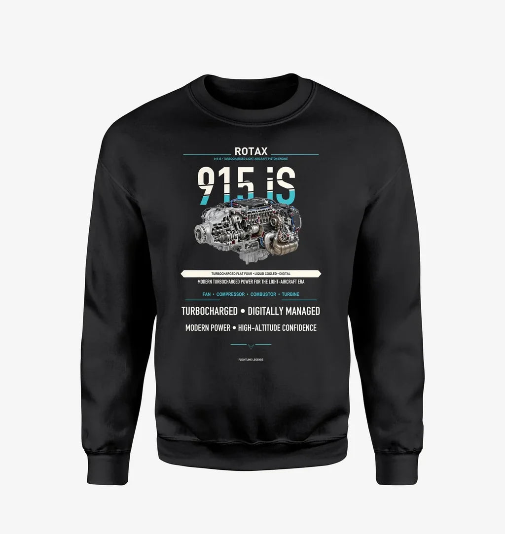 915 iS design on black sweatshirt