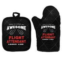 Thumbnail for Flight Attendant Kitchen Glove & Holder aviation design on durable fabric with insulated lining kitchen glove holder.